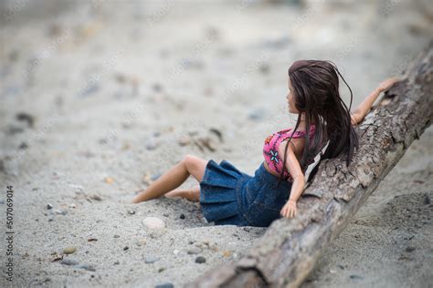 Breisach France May Portrait Of Brunette Barbie Doll Wearing A Blue Jeans Skirt