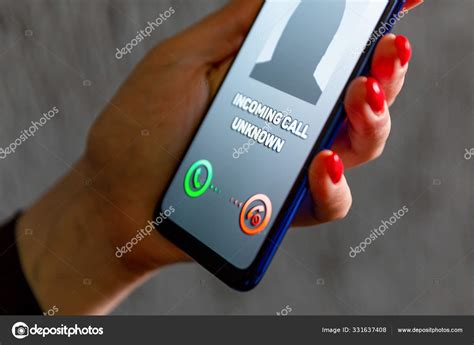 Phone Call From Unknown Number Scam Fraud Or Phishing With Smartphone