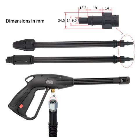 Replacement Pressure Washer Spray Gun Wand Nozzle High Pressure Water Gun With Variable Jet