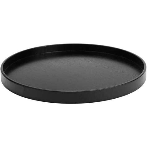 Plateau Th Antid Rapant Noir En Bois Rond Table De Service Pour