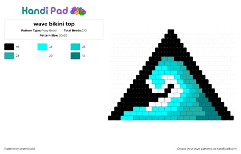 Wave Bikini Top Pony Bead Pattern Kandi Pad Kandi Patterns Fuse Bead Patterns Pony Bead