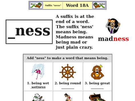 Suffix Ness Worksheet For 2nd 3rd Grade Lesson Planet