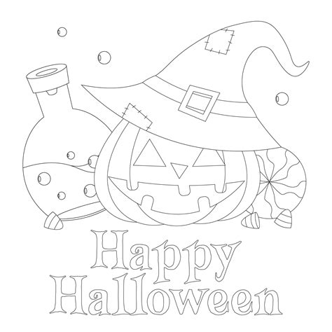 Collection of Happy Halloween Coloring Page - Free Printable