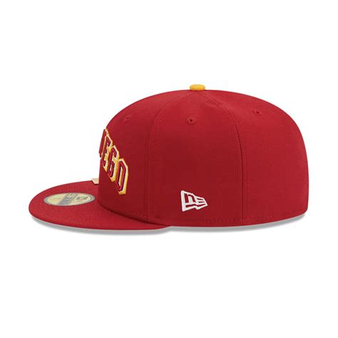 New Era 59fifty San Diego Padres City Flag Fitted Hat Red Gold
