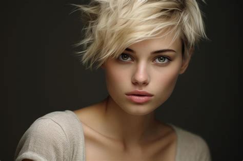 Premium AI Image Blonde Hair With A Long Bangs