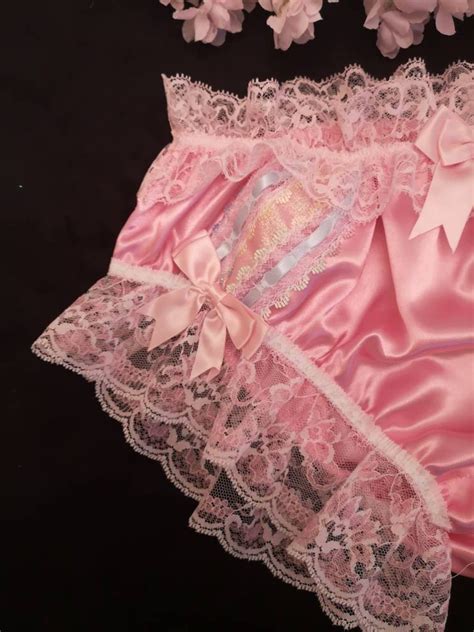 Baby Pink Bikini Panties Frilly Sissy Knickers Slippery Etsy