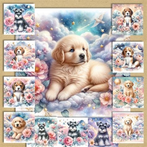 Dreamy Floral Pups 5 - CUP1309214_77133 | Craftsuprint