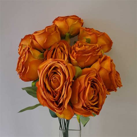 10 Head Burnt Orange Rose Bunch Calgary Event Wholesale Wedding And