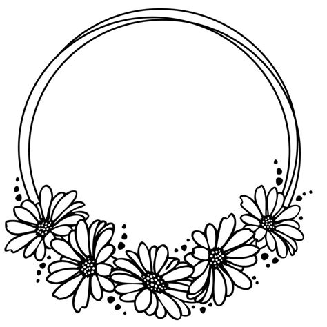 Floral Wreath Black And White Vector Art, Icons, and Graphics for Free