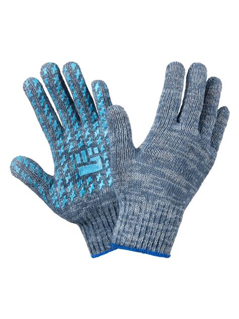 Перчатки хб плотные с ПВХ 7,5 класс, 6 нитей, черные, XL, 10/200 理 ...