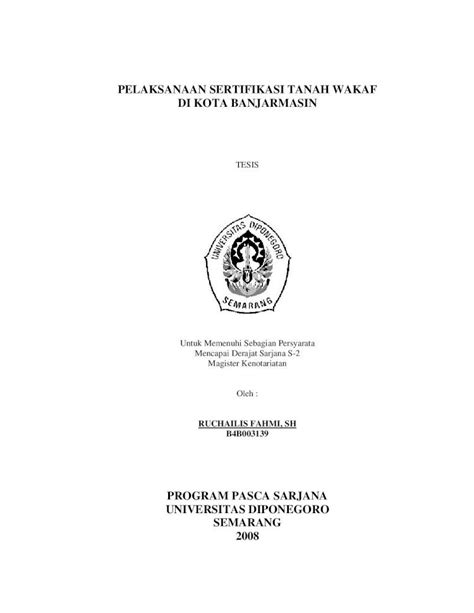 PDF PELAKSANAAN SERTIFIKASI TANAH WAKAF DI KOTA Dalam Bentuk Akta