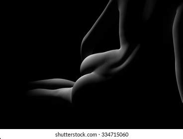 Sexy Nude Woman Black White Art стоковая иллюстрация Shutterstock