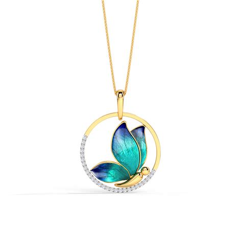 Buy Encircle Blue Butterfly Diamond Pendant Online Caratlane