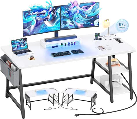 Amazon Armocity Computer Desk With Led Lights Reversible Desk