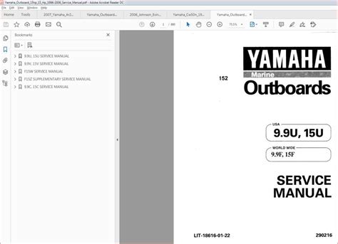 Yamaha Outboard 15hp 15 Hp 1996 2006 Service Manual Pdf Download