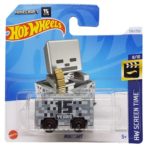 Hot Wheels Minecart Hw Screen Time Htb Short Card Minecraft Years Mattel