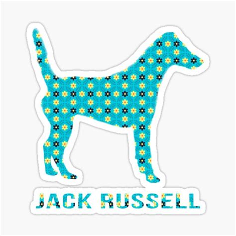 Jack Russell Boho Blue And Yellow Sticker For Sale By Xsys Redbubble