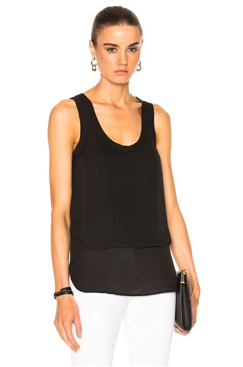 Veronica Beard Silk Tank In Black Fwrd