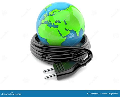 world globe  electric plug stock illustration illustration