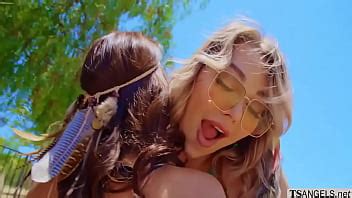 Shemale Emma Rose And Cisgender Babe Maddy May Are Under The Trees TS