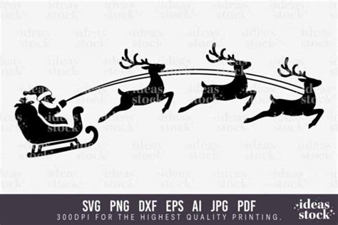 Santa Sleigh Svg Christmas Svg Cricut Graphic By IdeasStock