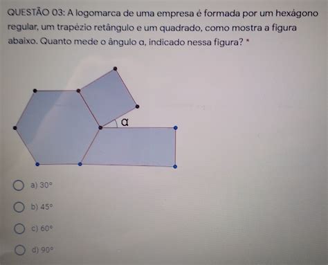 Solved QUESTAO 03 A logomarca de uma empresa é formada por um