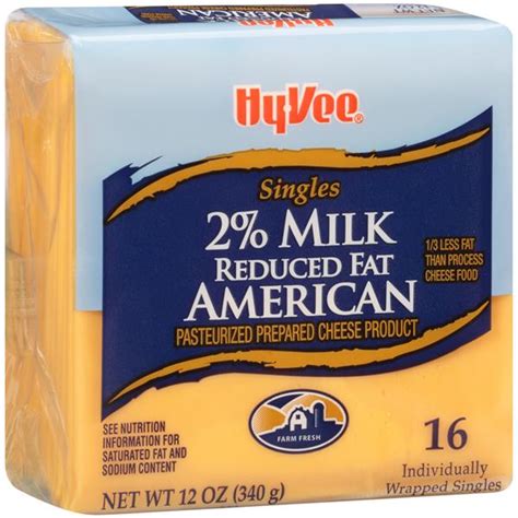 Hy-Vee Singles Reduced Fat 2% Milk American Pasteurized Prepared Cheese Product 16Ct | Hy-Vee ...