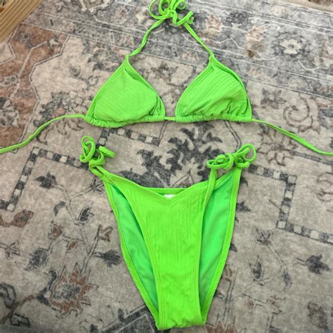 Neon Green Bikini Set Depop