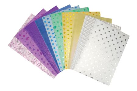 Feuilles adhésives pailletées assorties 10 pièces Papier métallisé