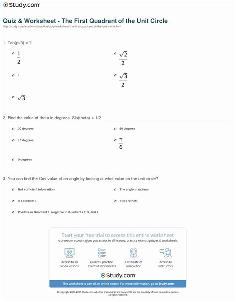 50 Unit Circle Practice Worksheet Chessmuseum Template Library