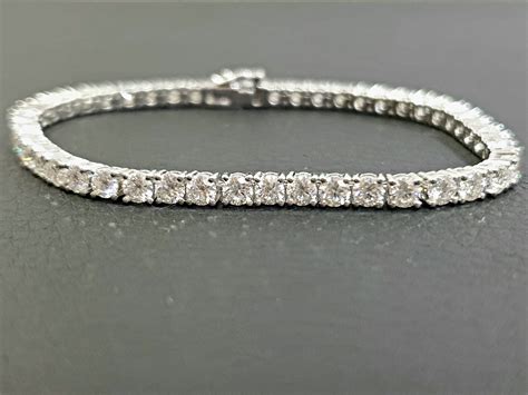moissanite tennis bracelet  total ct  white gold brilliant