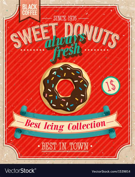 Donuts Poster Royalty Free Vector Image Vectorstock