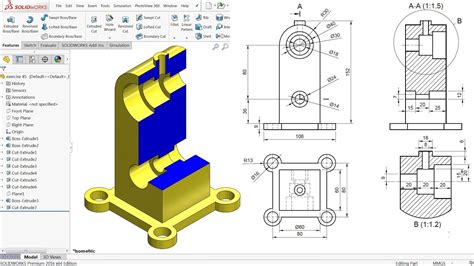 Solidworks Tutorial For Beginners Exercise 85 Section View Youtube