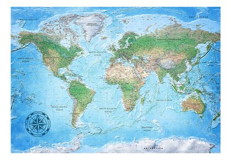 Papier Peint World Map Traditional Cartography X Prix Carrefour