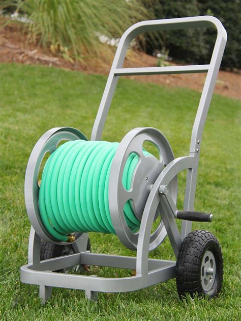 Amazon Liberty Garden Silver Wheel Garden Hose Reel Cart