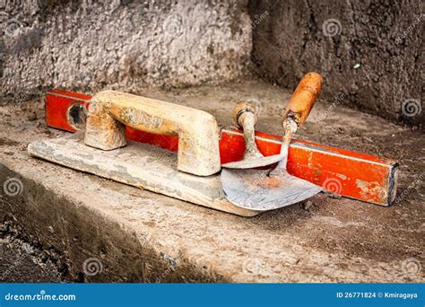 Old Masonry Tools Construction Masonry Cement Mortar Tools Royalty