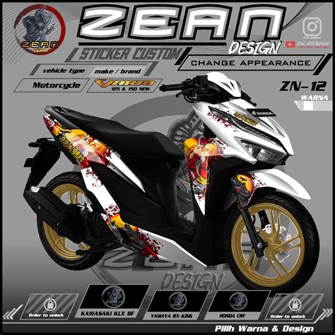 Jual Cod Decal Sticker Variasi Motor Honda Vario Fullbody