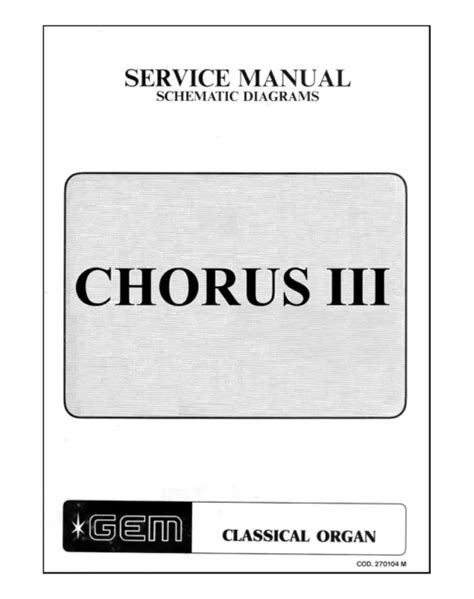 Gem Chorus Iii Service Manual Schematic Diagrams Schematic Schema