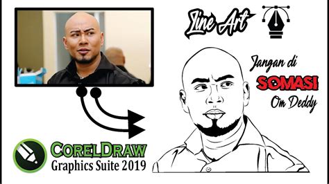 Line Art Wajah Deddy Corbuzier Speed Art Corel Draw Youtube