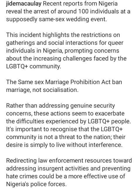 Lgbtq Community Is Not A Threat To The Nation Gay British Nigerian