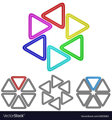 Geometric Triangular Logo Set Royalty Free Vector Image