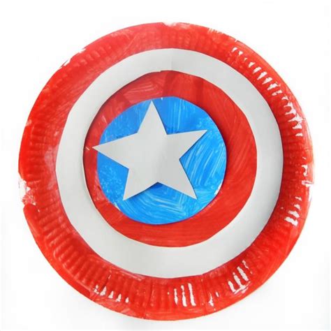 Captain America Paper Plate Shield Superhero Crafts Captain America