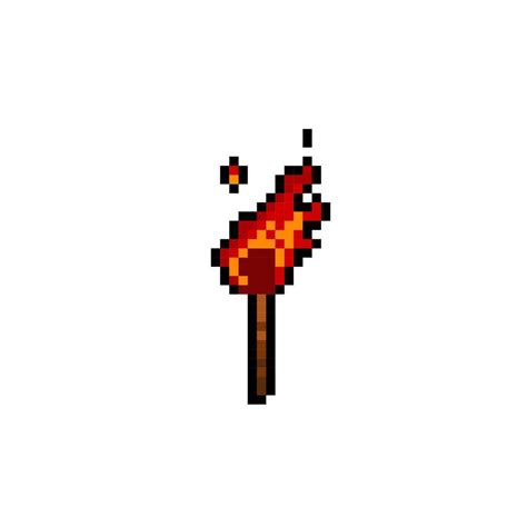 Torch In Pixel Art Style 20577486 Vector Art At Vecteezy