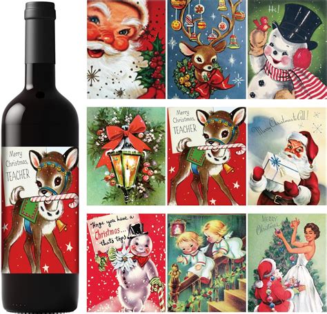 Amazon Whaline Pcs Christmas Wine Bottle Label Stickers Vintage