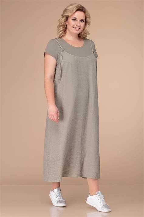 Повседневный двухпредметный комплект, состоящий из платья и сарафана. # ...