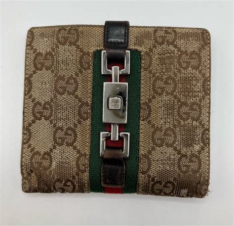 Gucci Wallet Canvas Leather Gg Beige Authentic Ebay