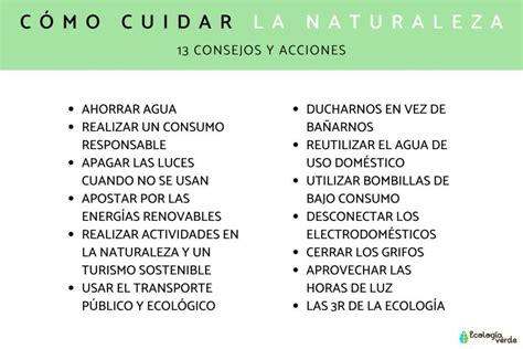 13 Consejos Y Acciones Para Cuidar La Naturaleza De Forma Efectiva