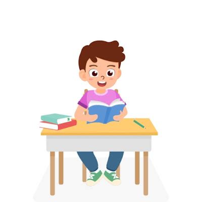 gambar meja belajar kartun cocok  latihan menggambar anak