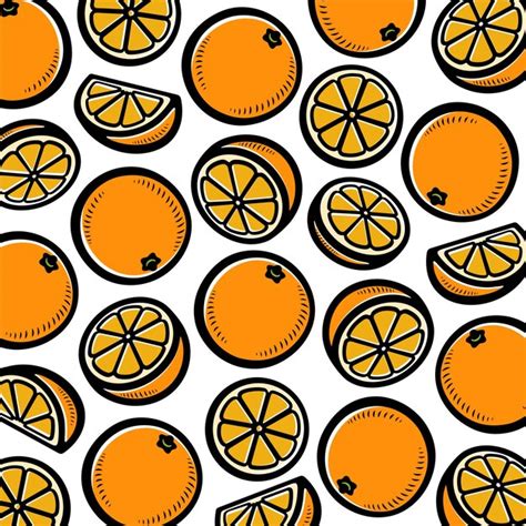 Premium Vector Oranges Pattern Background Set Collection Icons