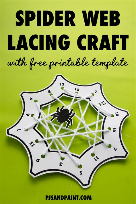 Spider Web Lacing Craft - With Free Printable Template